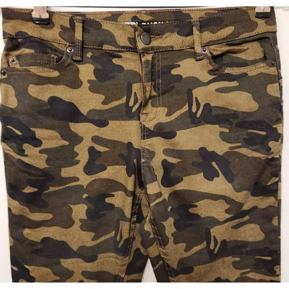 Womens Joe Boxer Push Up Skinny Jeans Camo‎ Stretch Green Juniors Size 3 EUC